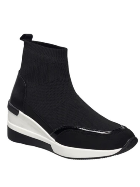 French Connection Shoes - NWT French Connection | Starr Black Wedge Sneaker Sock Ankle Boot Women’s US 11